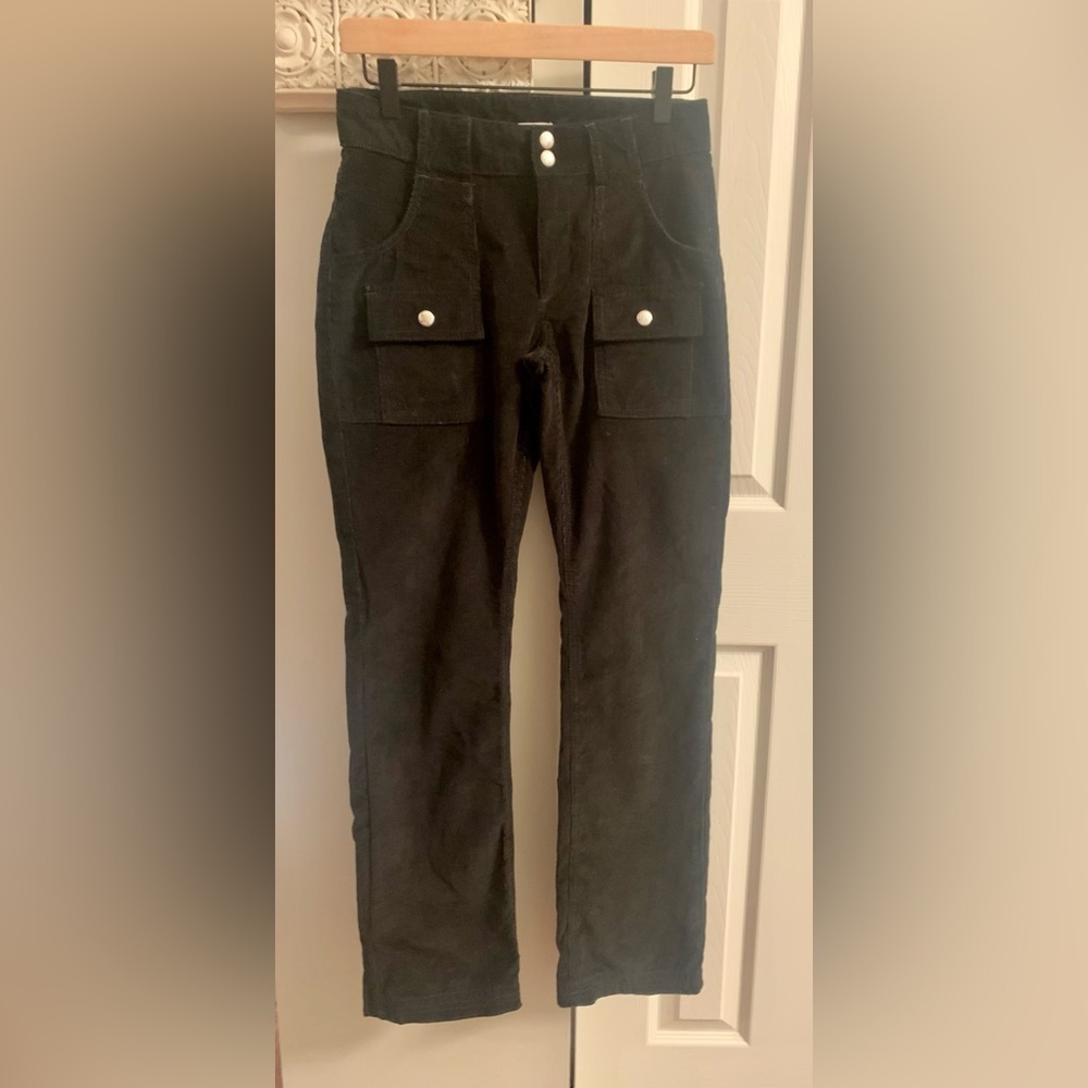 BDG Black Corduroy Pants with Button Accents - SZ 0 - Picture 6 of 13